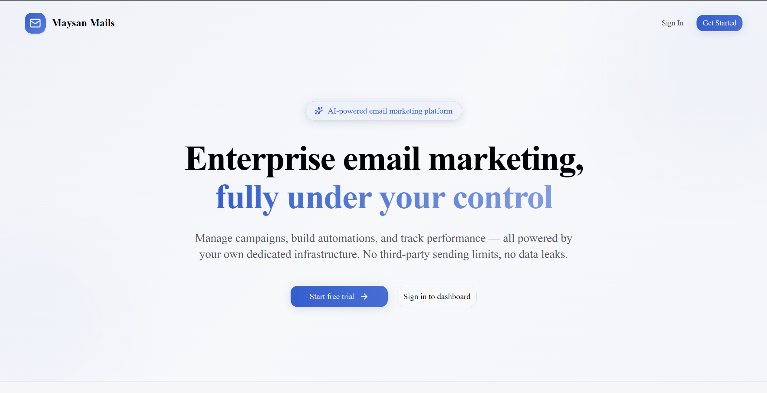MaysanMails product interface preview